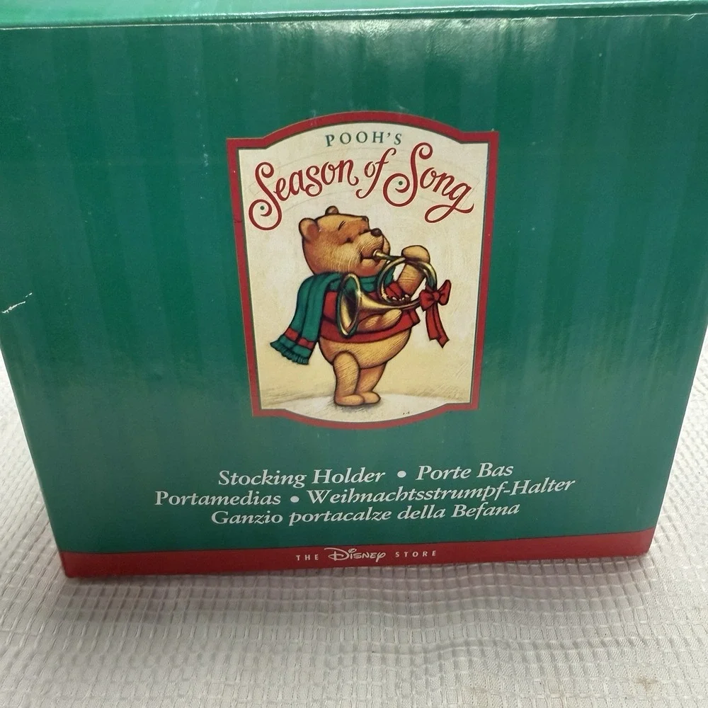 Vintage‎ Disney Store Pooh Piglet Season Song 1997 Christmas Stocking Holder New